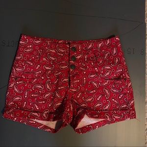 Bandana Printed High-Waisted Shorts